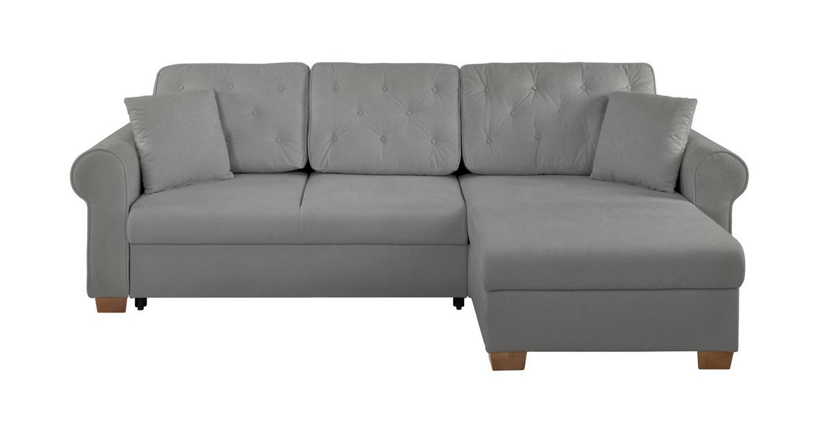 Ecksofa Arles, Grau 70 S: 266x161 Cm - Buchefarben/Grau, Design, Textil (266/161cm) - MID.YOU