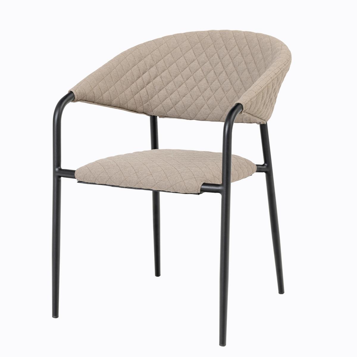 Stapelsessel Puro - Sandfarben/Anthrazit, MODERN, Textil/Metall (58/83/66cm) - Gardenson