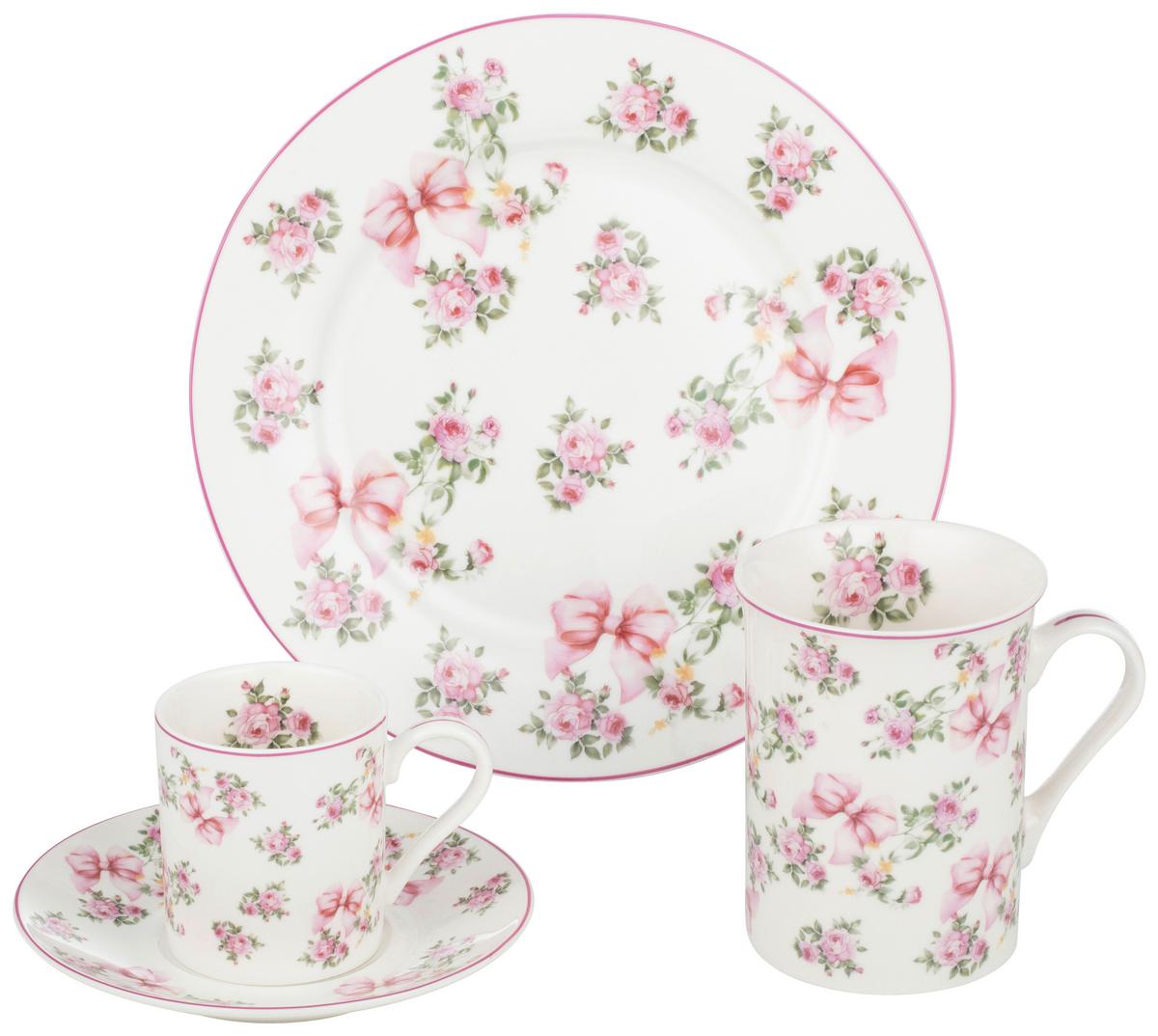 Kaffeetasse mit Untertasse Amelie - Multicolor, KONVENTIONELL, Keramik (90ml) - James Wood