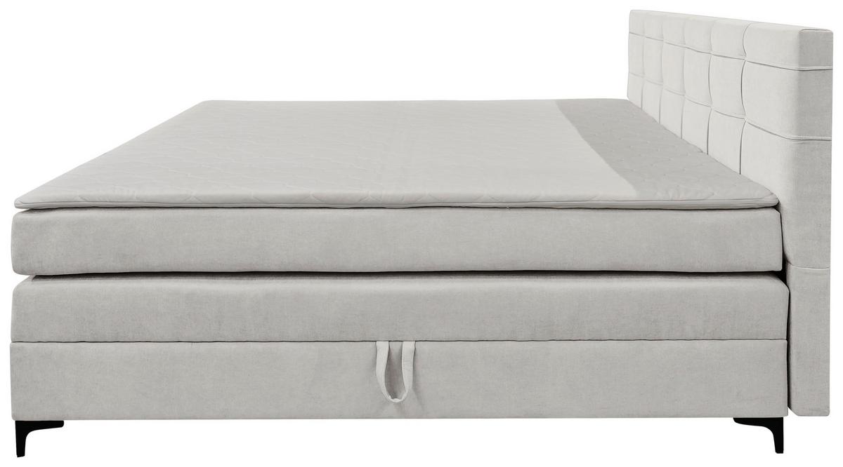 Boxspringbett Mitto mit Topper 180x200 cm - Champagner/Schwarz, KONVENTIONELL, Textil/Metall (180/200cm)