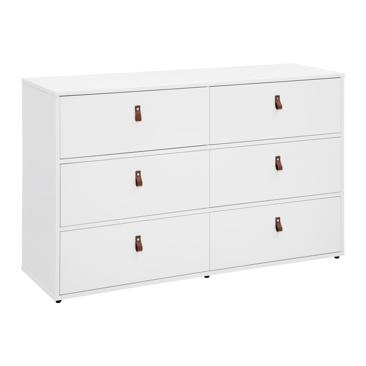Komoda MICK - bílá/černá, Moderní, textil/plast (120/75/40cm) - Bessagi Home