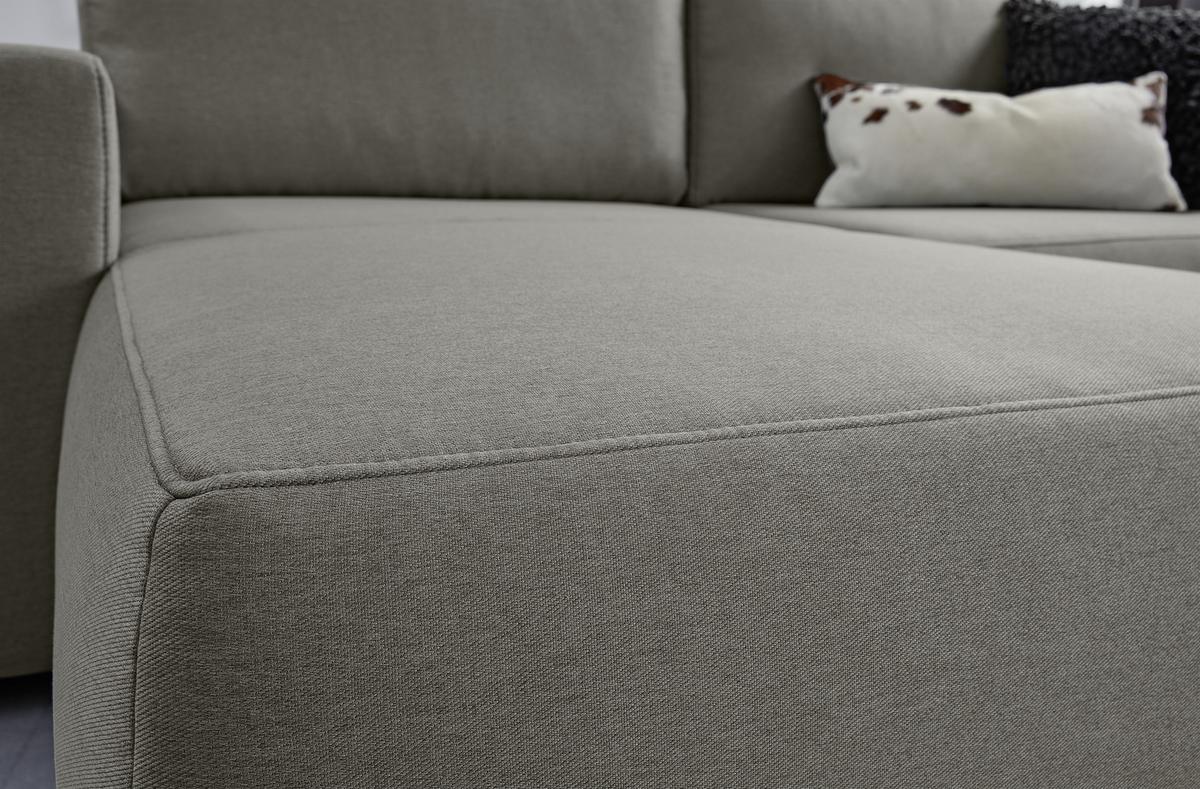 Ecksofa Looks Ii Grau Webstoff - Schwarz/Grau, Design, Textil (160/242cm) - LOOKS by W.Joop