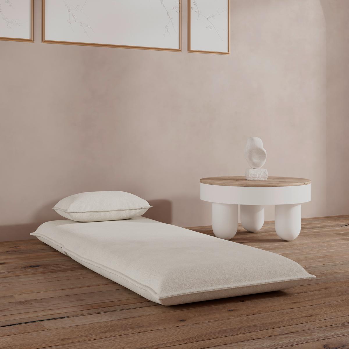 Rozkladacie kreslo MACY, biela, max. 120 kg - biela, Modern, kov/textil (83/35/65cm) - Bessagi Home