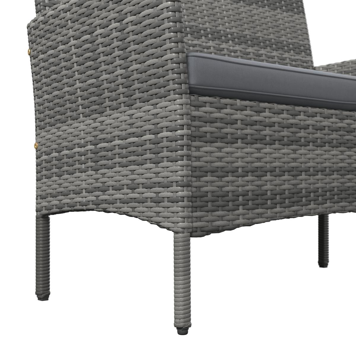 Loungegarnitur Cusco - Grau, MODERN, Kunststoff/Textil - Beldano