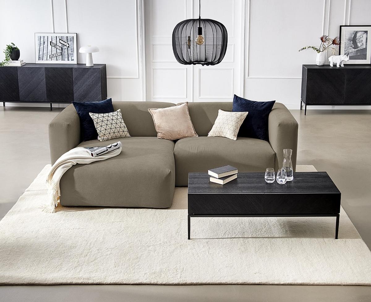 Ecksofa Bolt, Dunkelgrau S: 255x160 cm - Dunkelgrau, MODERN, Textil (255/160cm) - Trendmanufaktur