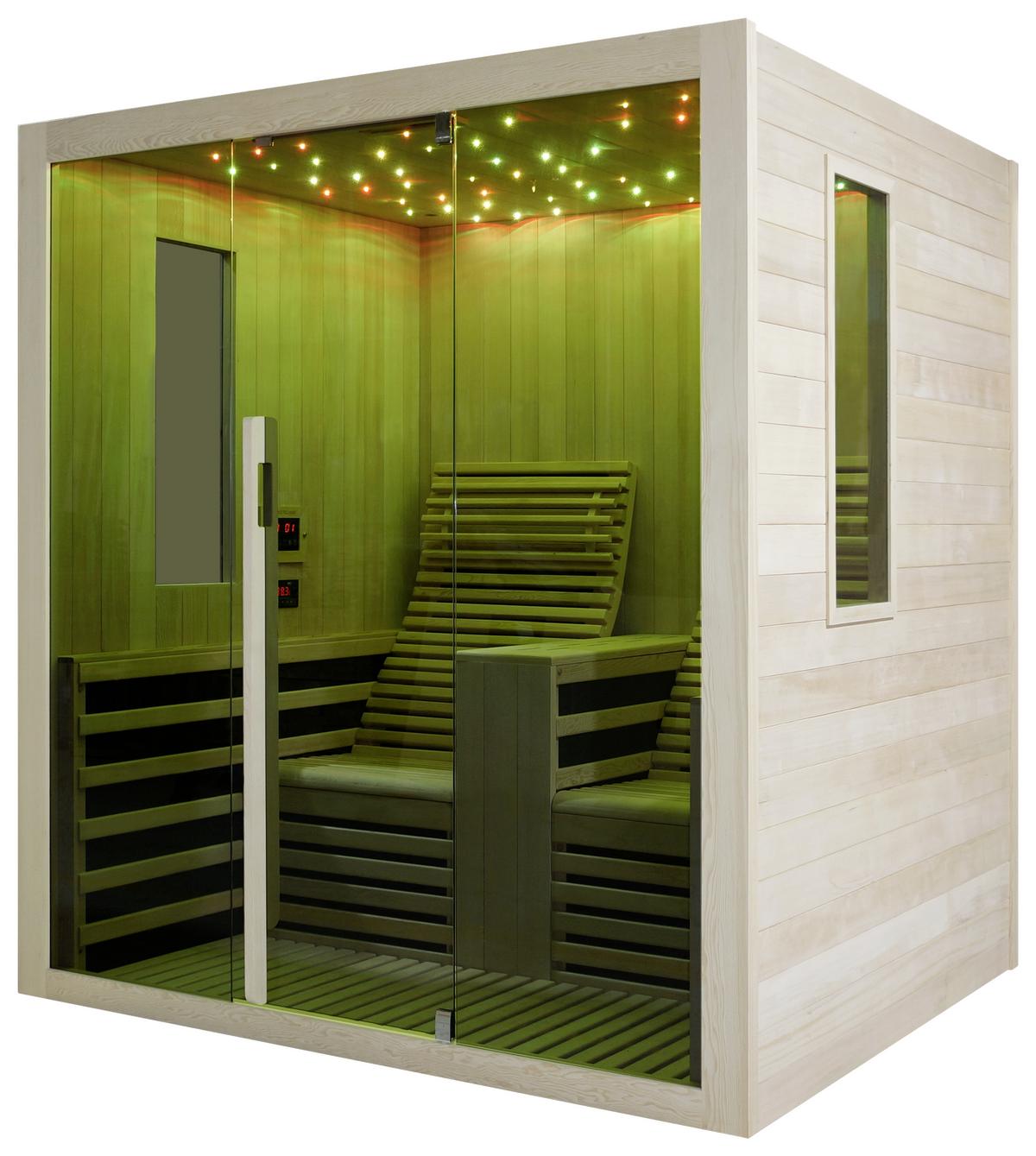 Infrarotkabine 2 Personen 180x195x150 Cm Carbon - Naturfarben, Basics (180/195/150cm) - Sanotechnik