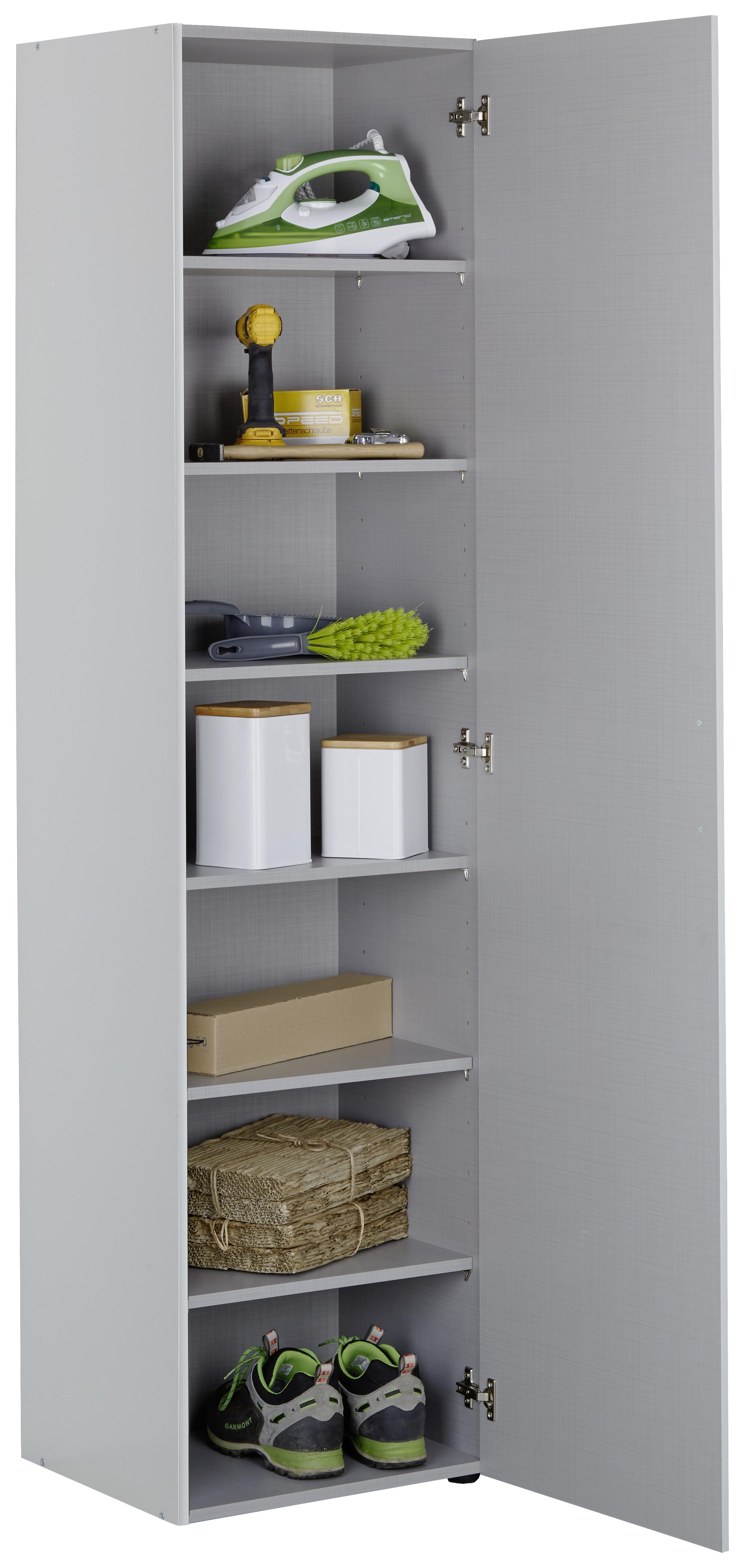 VÍCEÚČELOVÁ SKŘÍŇ MRK - bílá/barvy hliníku, Konvenční, kompozitní dřevo/plast (45/185/40cm) - Mömax