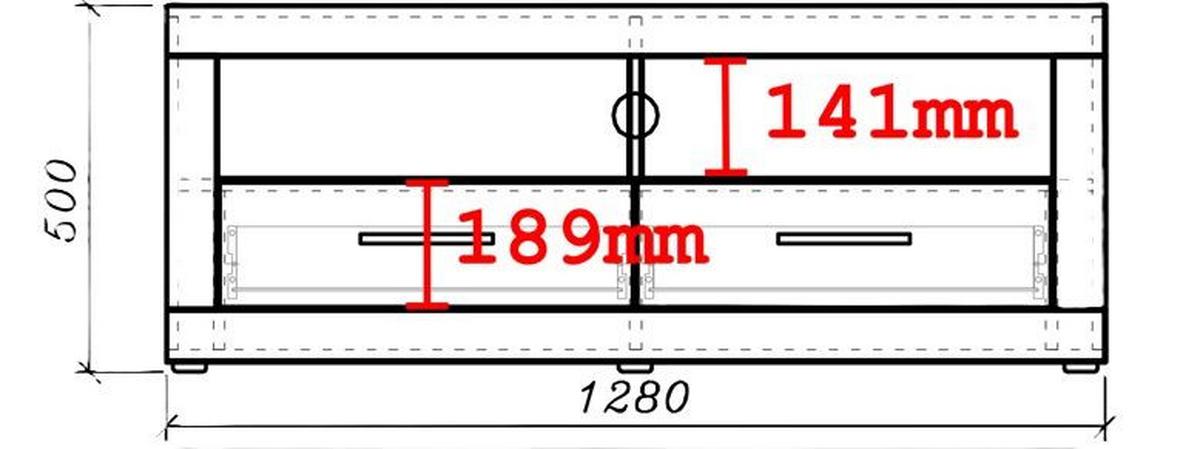 SKRINKA POD TV MALTA - biela/farba duba, Modern, drevo (128/50/42cm) - Based