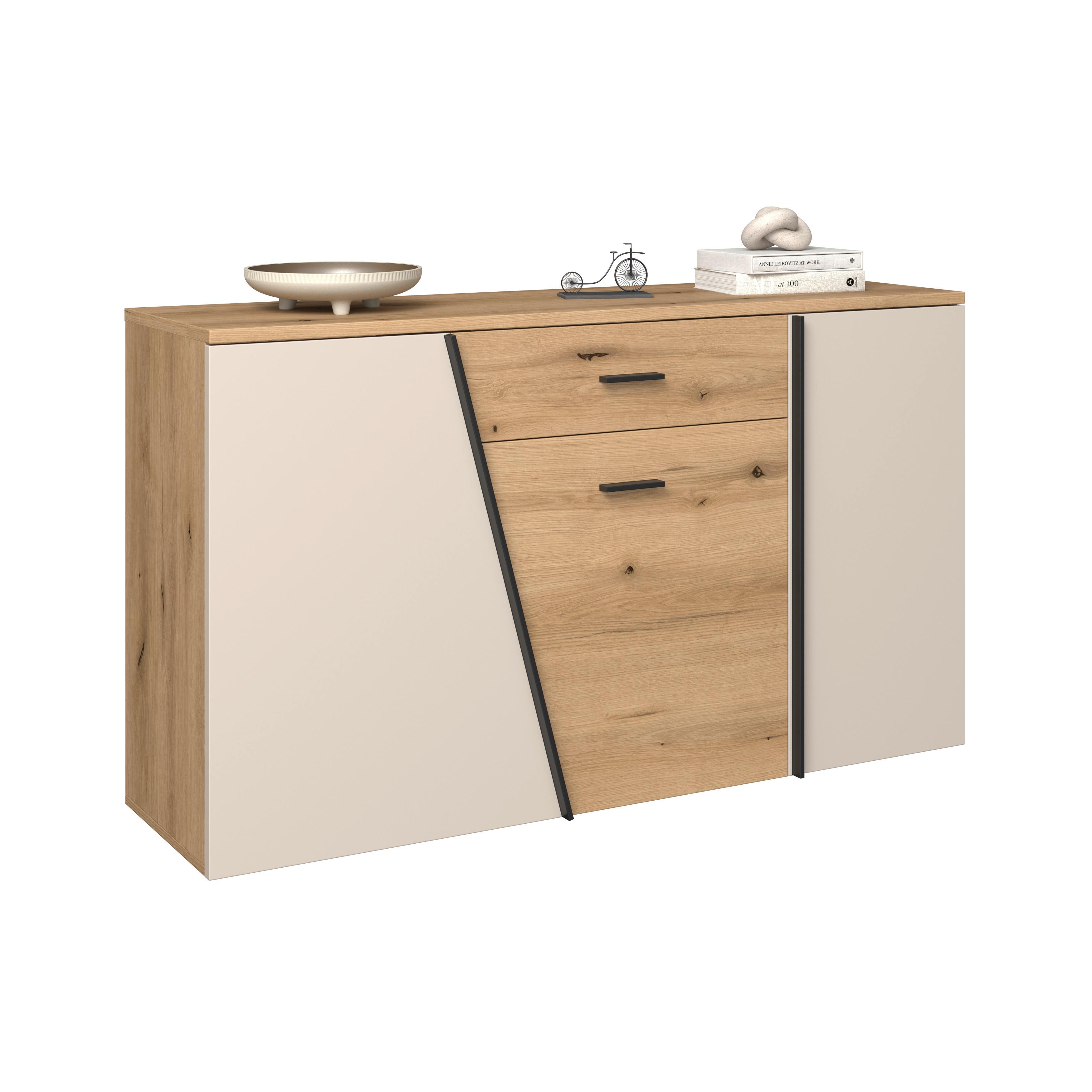 Sideboard Venedig NEW Eichefarben/Kaschmir B: 150 cm - Kaschmir/Eichefarben, MODERN, Holzwerkstoff (150/87/40cm)