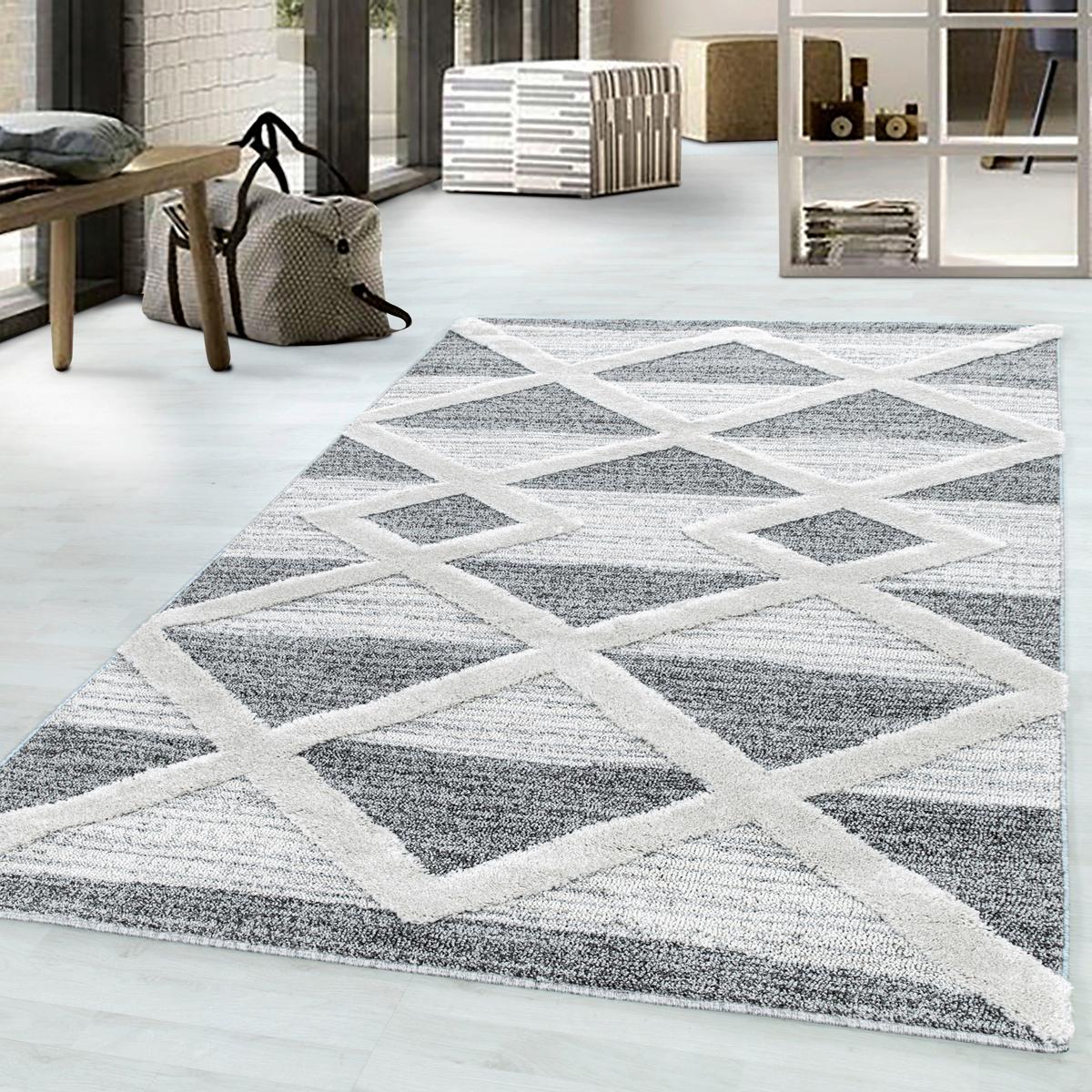 Tkaný koberec 120x170cm, sivá - sivá, Konventionell, textil (120/170cm)
