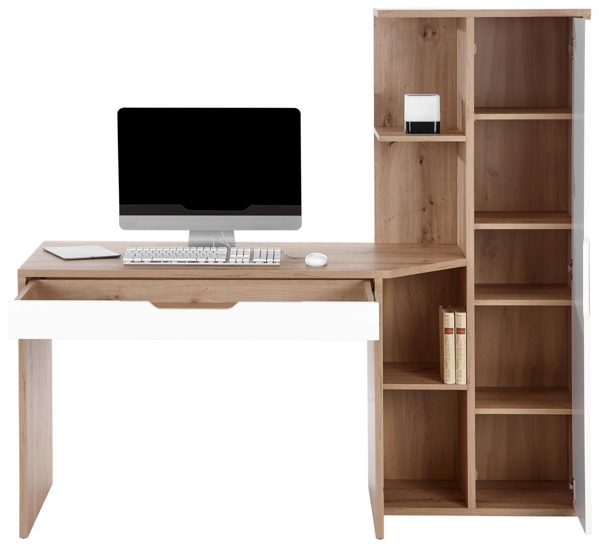 Schreibtisch mit Stauraum B: 160 cm H: 148,3 Laurent - MODERN, Holzwerkstoff (160/148,3/60cm)