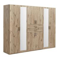 SKRIŇA S OTOČNÝMI DVERAMI DILLINGEN - čierna/farba duba, Konventionell, kompozitné drevo/plast (270/208/58cm) - Mömax