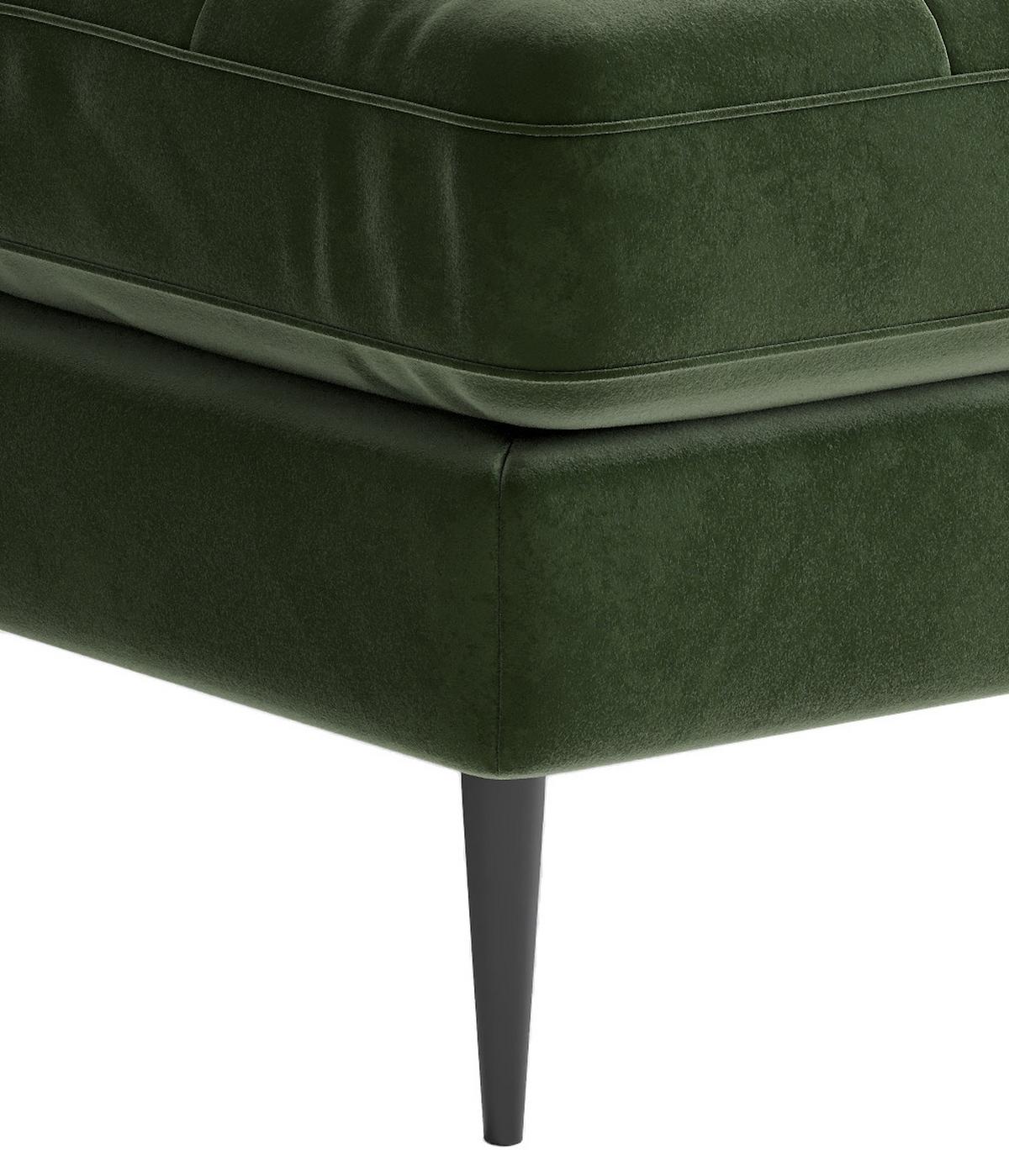 Ecksofa Scott - Edelstahlfarben/Olivgrün, Design, Textil (205/259cm) - Livetastic