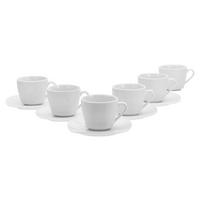 Kaffeeservice Porzellan 6 Personen Geschirr Set - Weiß, Basics, Keramik (20/20/27,5cm) - Creatable