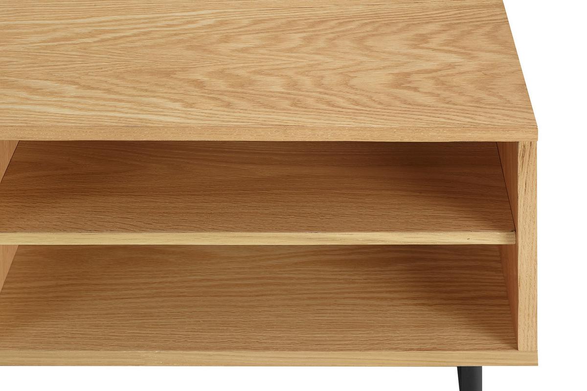 Lowboard Schwarz, Eiche Dekor B: 160cm - Eichefarben/Schwarz, Design, Holz/Holzwerkstoff (160/50/40cm) - Livetastic