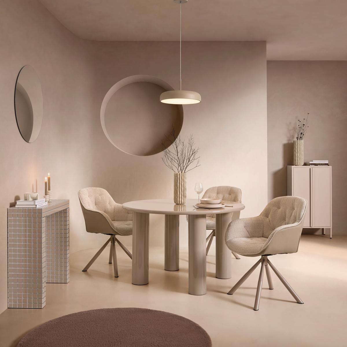 JÍDELNÍ STŮL NORA -TREND- - kašmírová, Moderní, kompozitní dřevo (120/76/120cm) - Mömax