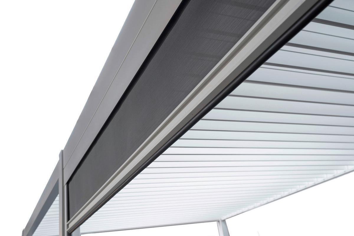 Pergola Deluxe Classic Rollo 300cm Weiss - Weiß/Grau, MODERN, Textil/Metall (300/250/10cm) - Gardenson