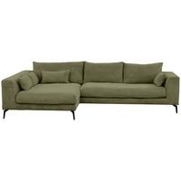 Ecksofa Berlin Cord Olivgrün 172x313 cm - Schwarz/Olivgrün, Design, Textil (172/313cm) - Livetastic
