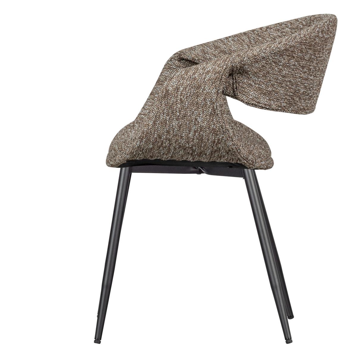 Armlehnstuhl-Set Yossi Braun/Schwarz B: 57cm - Schwarz/Braun, MODERN, Textil/Metall (57/78/57cm) - Livetastic