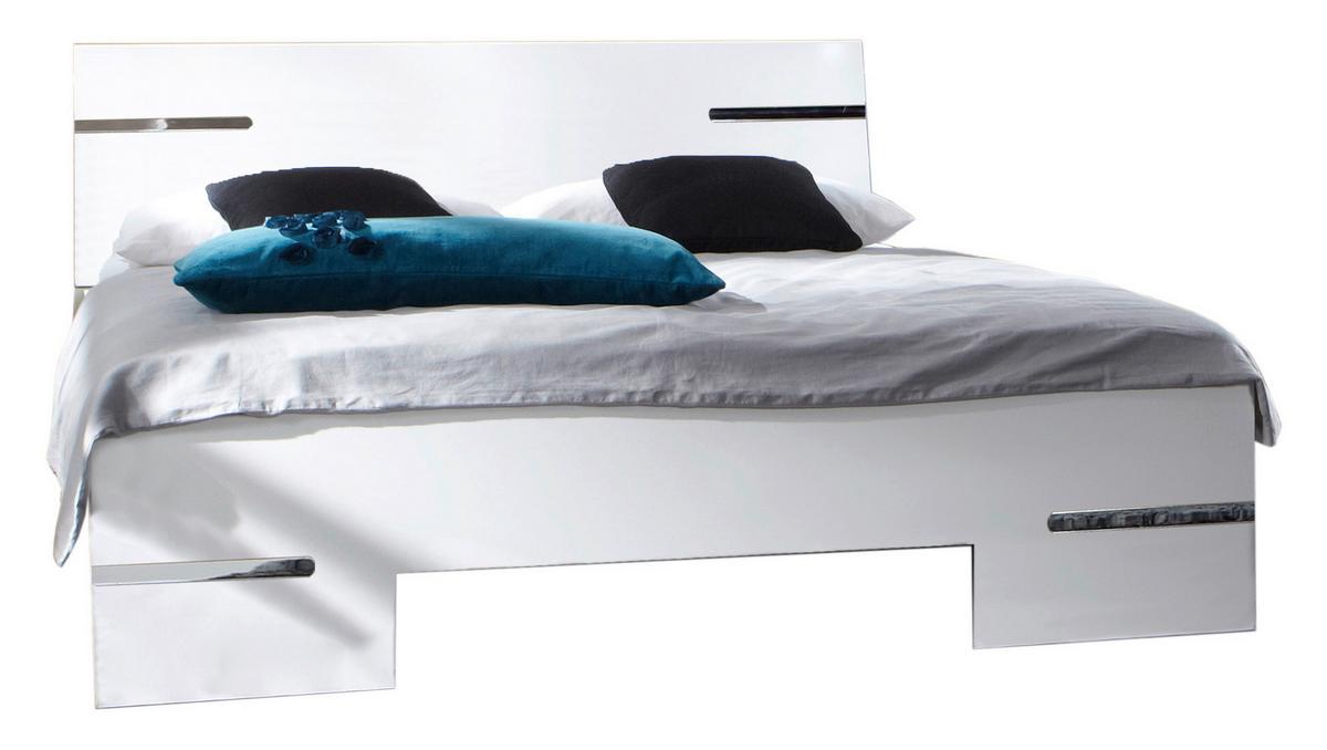 Schlafzimmer Anna Weiß - Weiß, Design, Glas/Holz (180/200cm) - MID.YOU