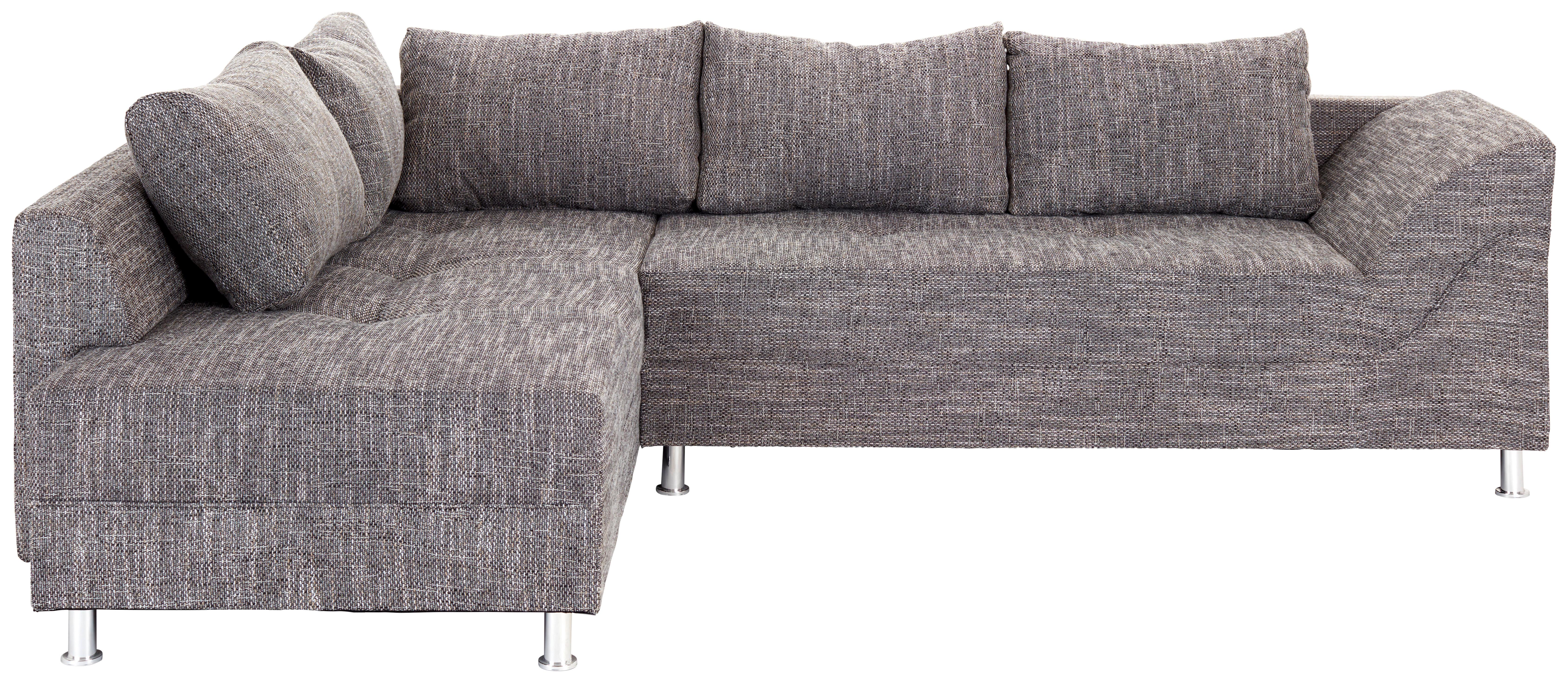 Ecksofa Bern Grau 200x267 cm - Chromfarben/Schwarz, Design, Holzwerkstoff/Textil (200/267cm) - P & B