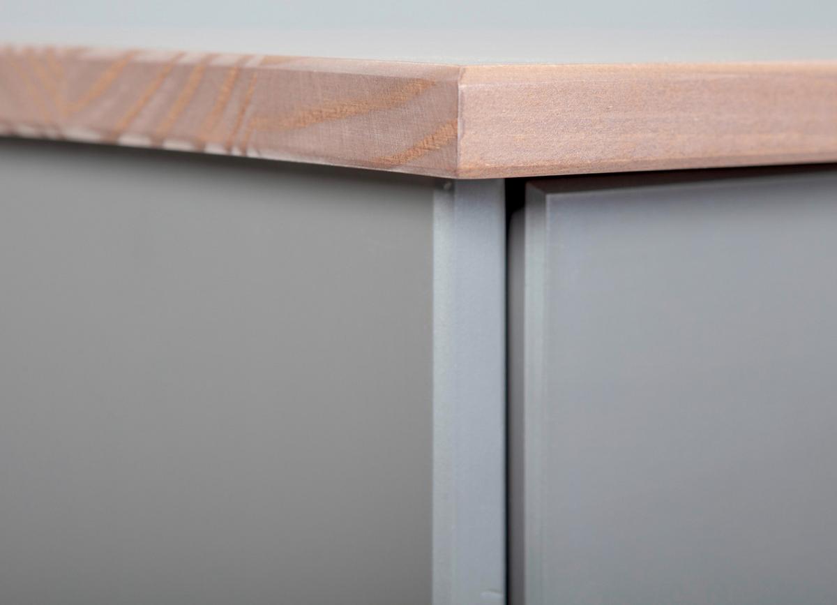 Komoda LUZERNA - šedá/měděné barvy, Konvenční, kov/dřevo (90/86/45cm) - MID.YOU