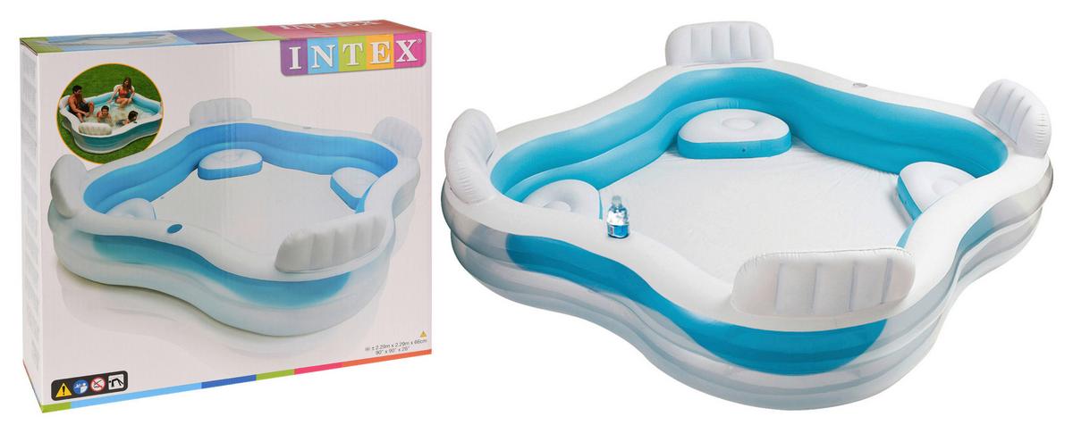 Medence Intex - kék/fehér, műanyag (229/229/66cm)