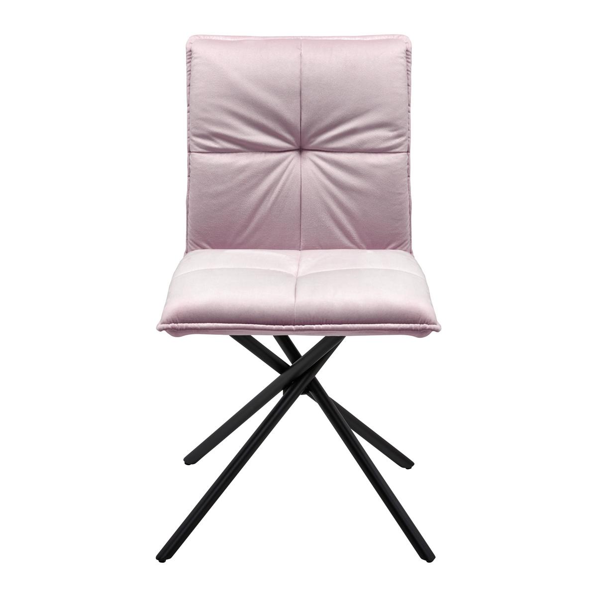 Židle Lunita růžová - růžová/černá, Moderní, kov/textil (47/88/57cm) - Bessagi Home