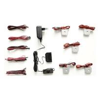 Glasbodenbeleuchtung 5-Tlg. 3,5 W Led dimmbar - Silberfarben, Design, Kunststoff/Metall (4/2/4cm) - Livetastic