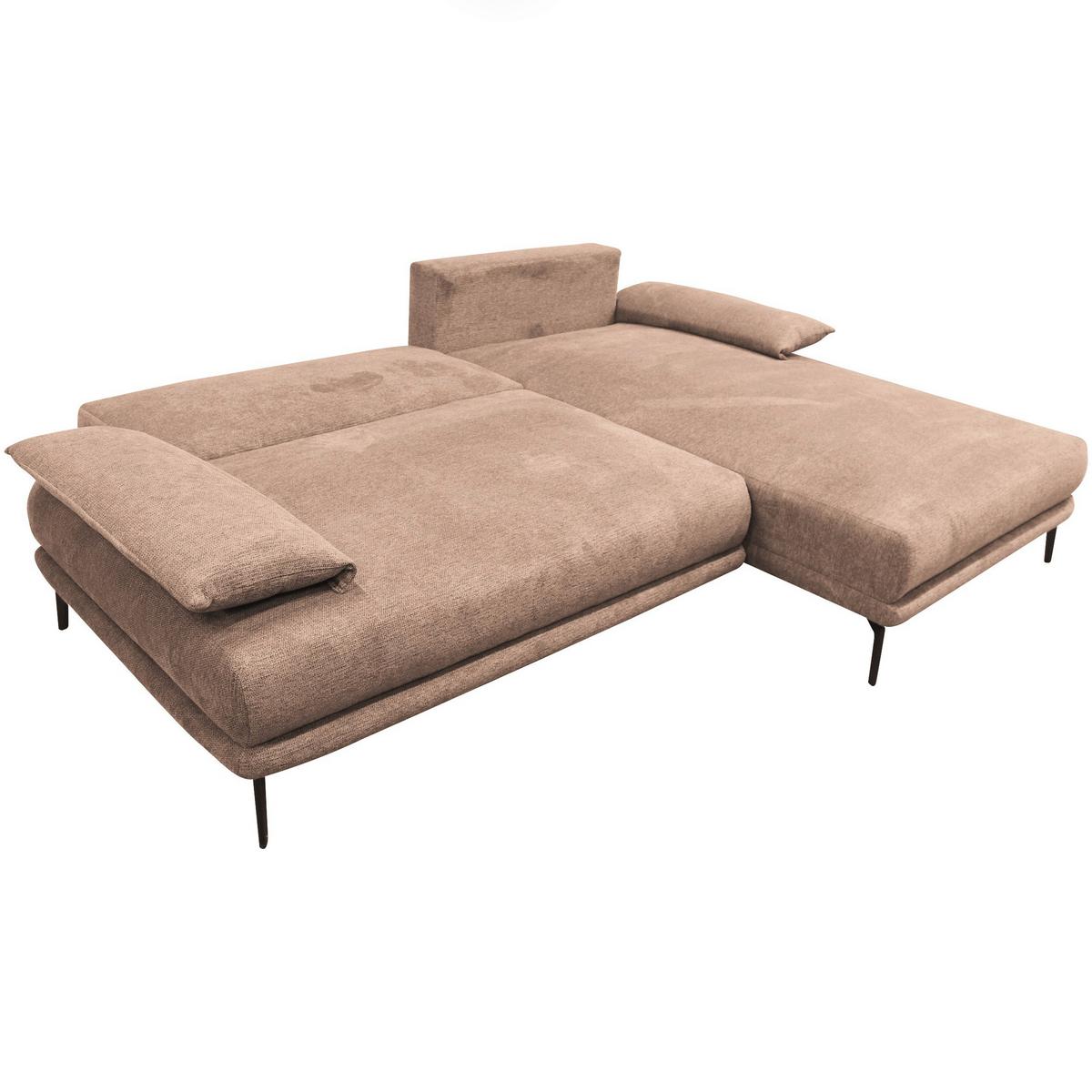 Ecksofa mit Bettkasten Lagacy 260x192 cm Webstoff Beige - Beige/Schwarz, Design, Textil (260/192cm) - MID.YOU