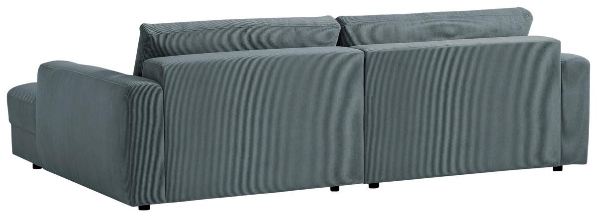 Ecksofa Bourbon - Blaugrau/Schwarz, MODERN, Textil (250/176cm) - Trendmanufaktur