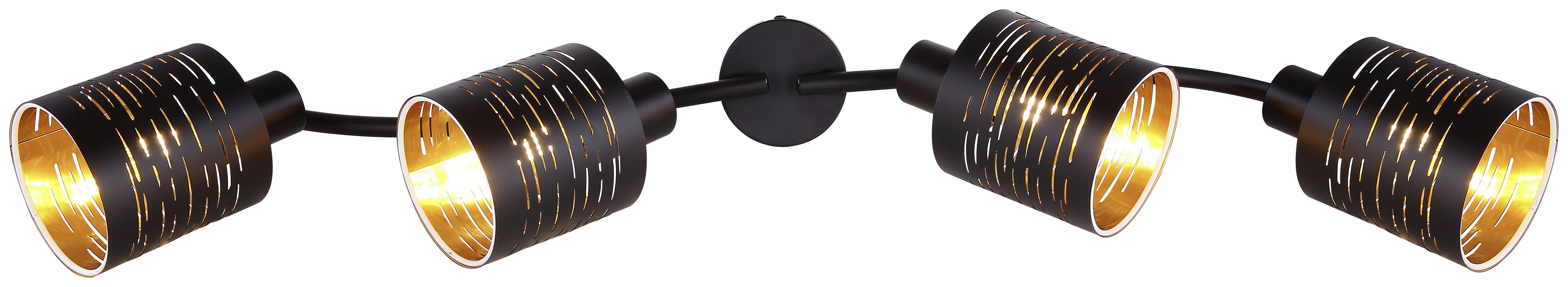 Strahler Tunno 4-flammig Verstellbar L: 72 Cm - Goldfarben/Schwarz, Design, Kunststoff/Metall (72/10/16cm) - Globo