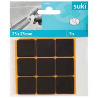 Filckorong 25x25mm, 8db - sötétbarna, műanyag (2,5/2,5cm) - Suki