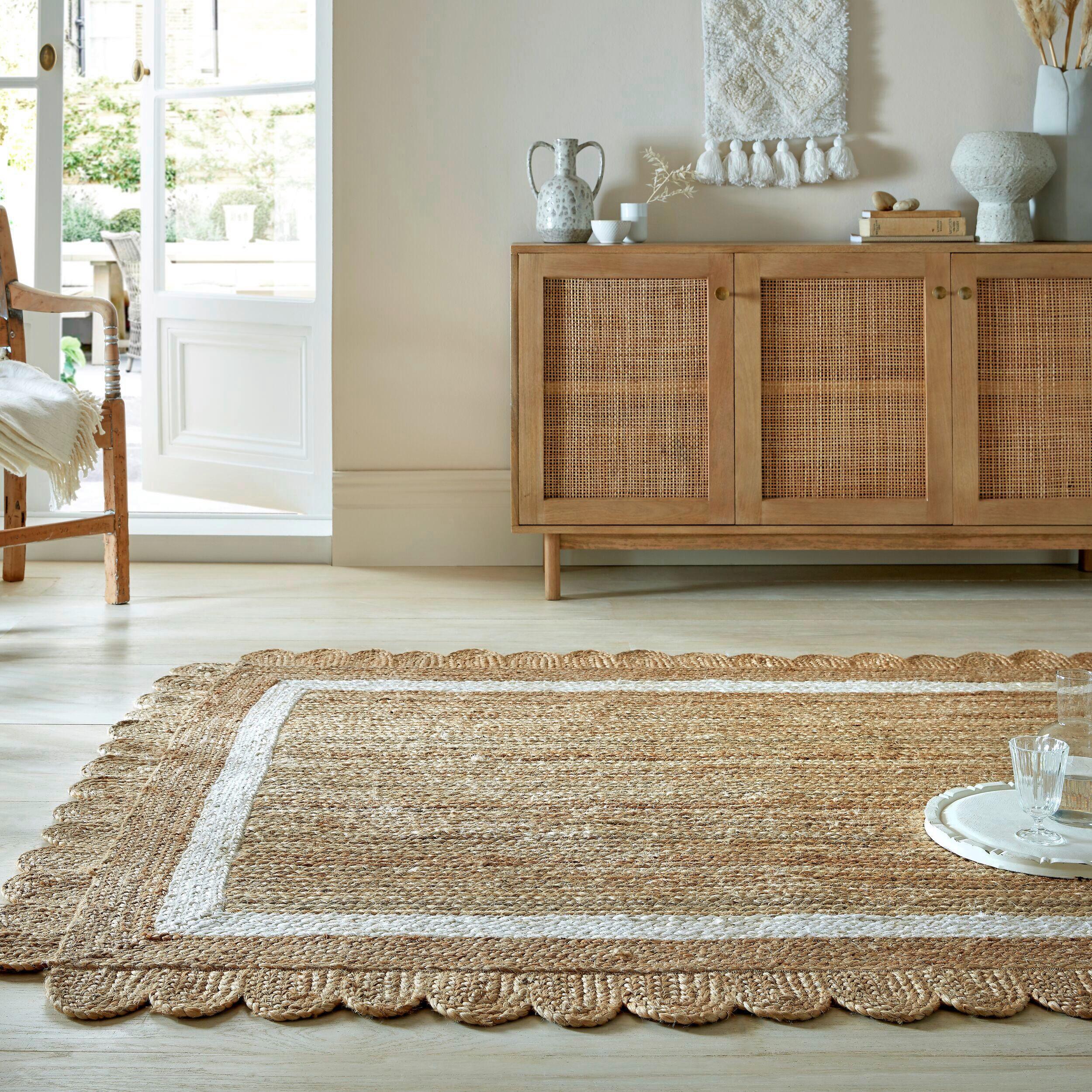 Handwebteppich Handwebteppich Natur B: 120 cm - Naturfarben/Weiß, Basics, Textil (170/120cm)