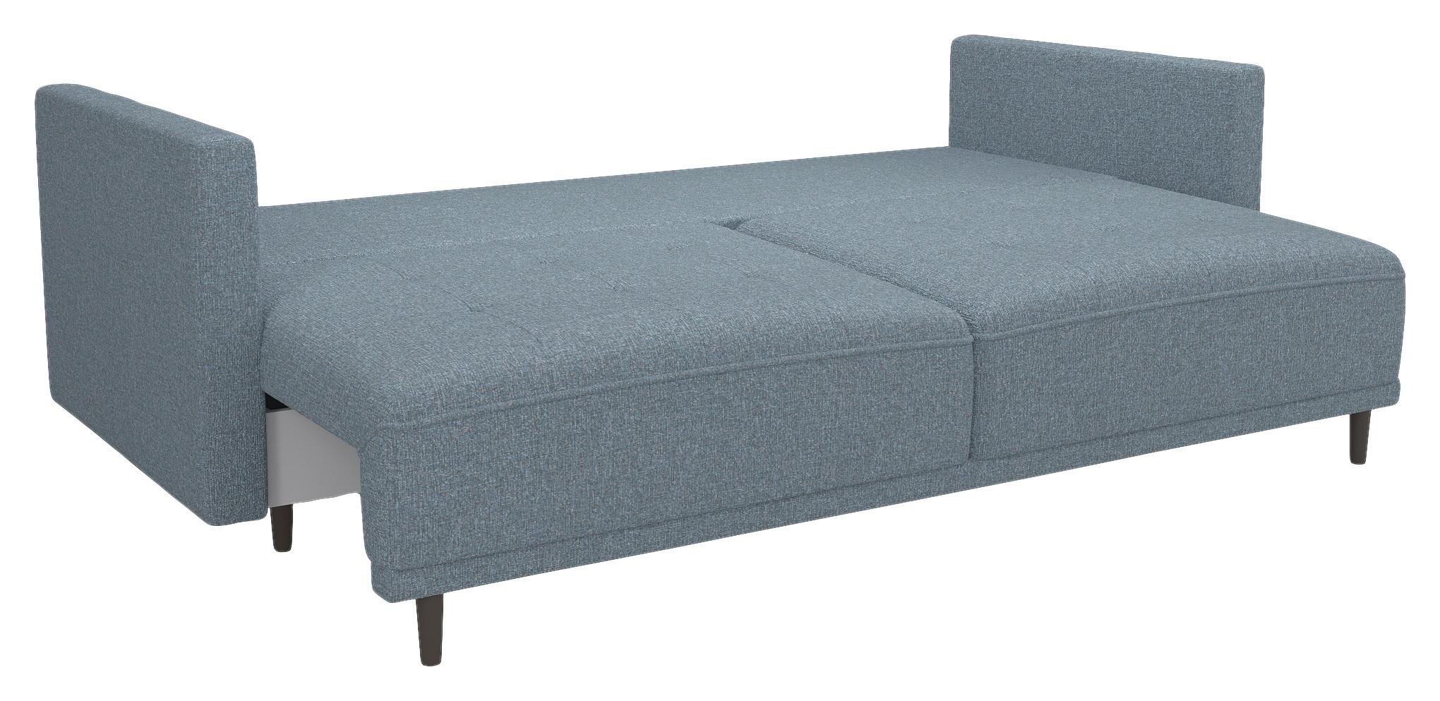 3-sitzer Sofa Mit Schlaffunktion Sofia B: 223 Cm - Türkis/Schwarz, Design, Textil (223/96/95cm) - MID.YOU