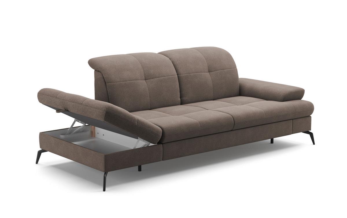 Récamiere Amica E Schlammfarben B: 231 Cm - Schlammfarben/Schwarz, KONVENTIONELL, Textil (231/90/122cm) - Sit & More