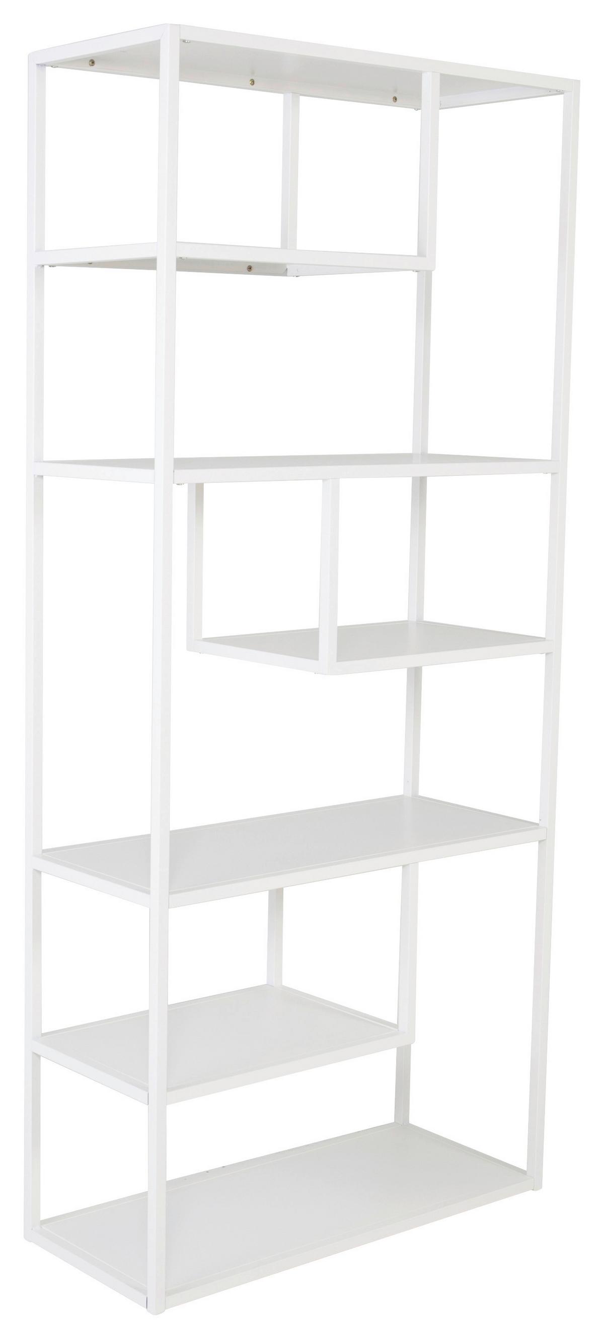 Bücherwand Staal - Weiß, Design, Metall (85/188/35cm) - Livetastic