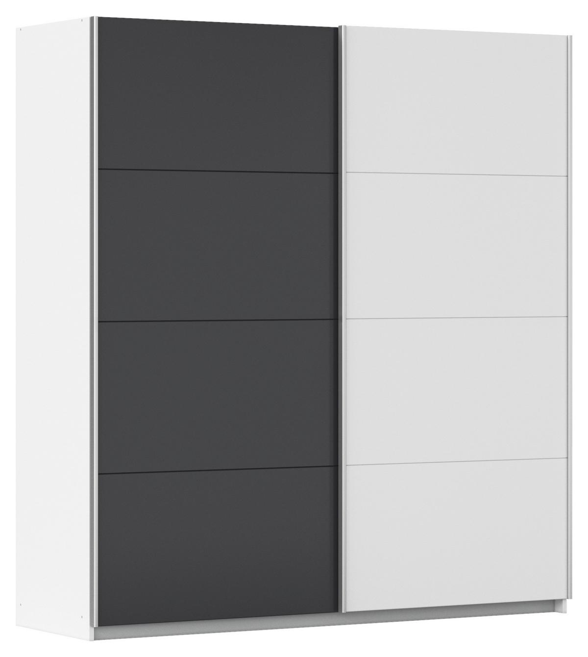 Schwebetürenschrank Subito - Graphitfarben/Weiß, MODERN, Holzwerkstoff (181/197/61cm) - Rauch Möbel