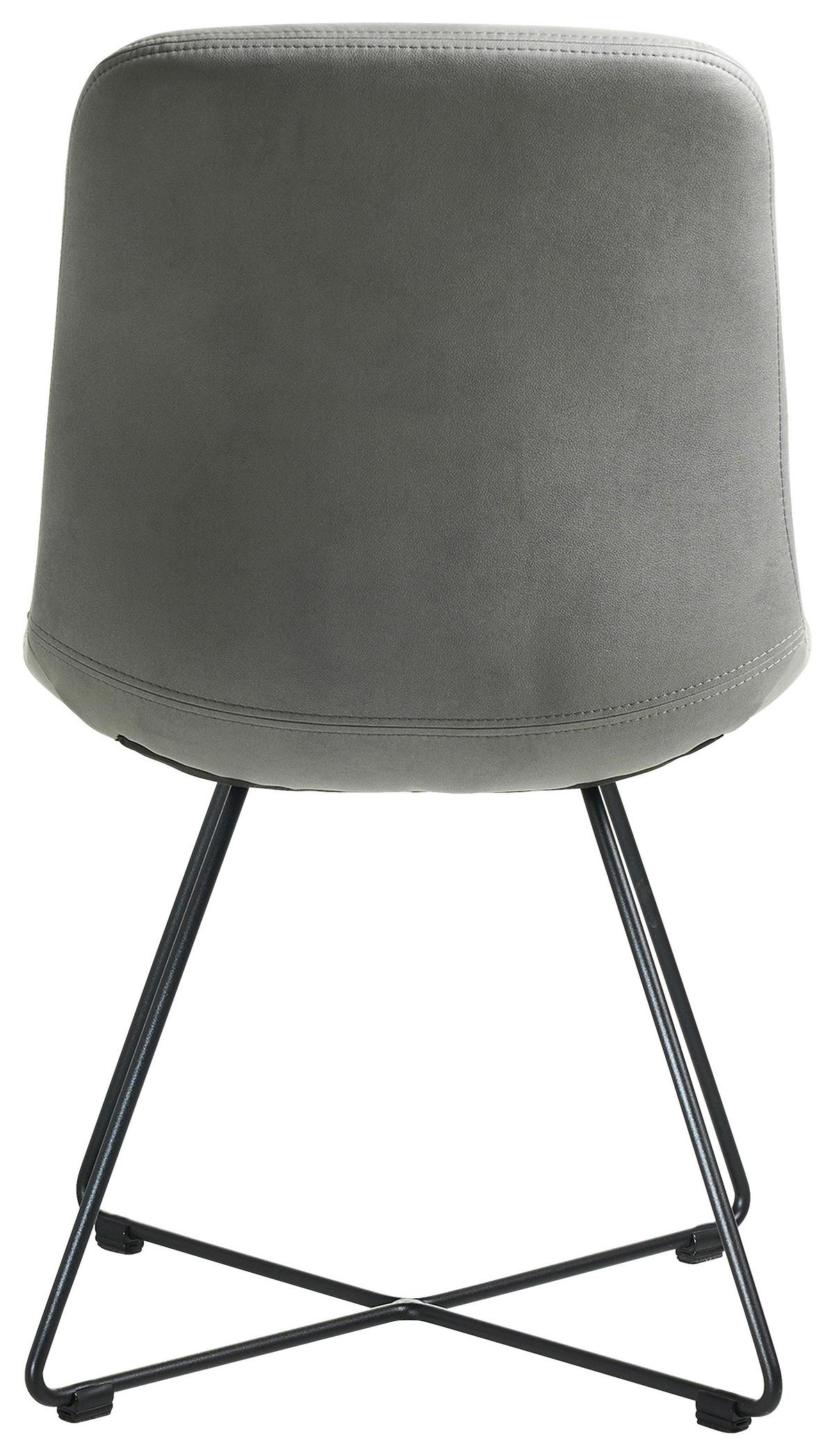 STOLIČKA CROSS-CH - čierna/svetlosivá, Basics, kov/textil (51/89/61cm) - Celina Home