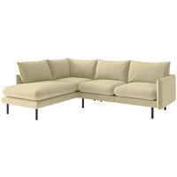 Ecksofa Samos Beige S: 204x267 cm - Beige/Schwarz, Design, Textil (204/267cm) - Livetastic