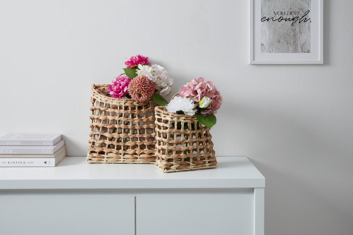 Koš Isa, V: 38cm - přírodní barvy, Basics, kov/přírodní materiály (31/38/15cm) - Modern Living