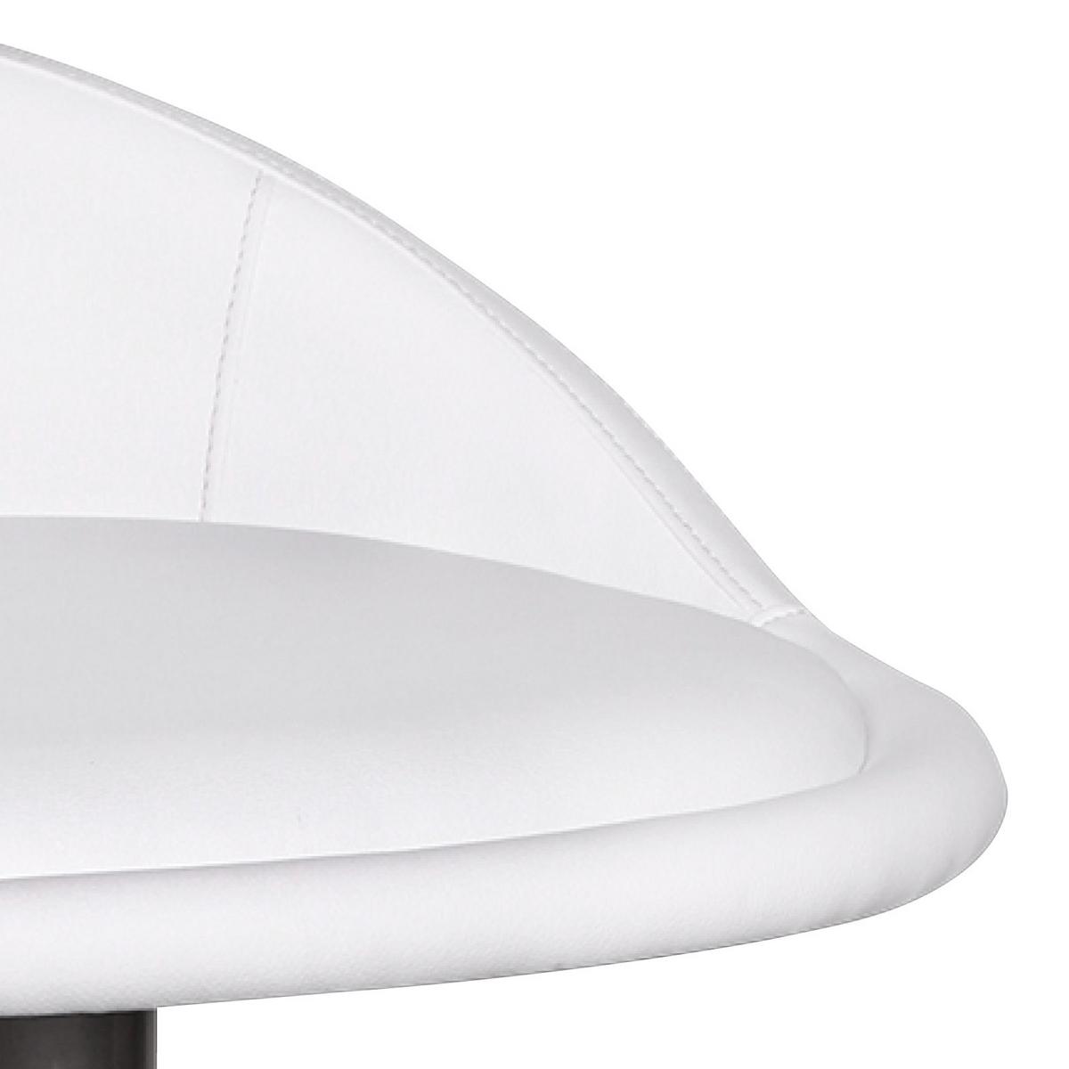 Barhocker höhenverstellbar Mit Lehne Lederlook Weiß - Silberfarben/Weiß, MODERN, Textil/Metall (43/65/43cm) - MID.YOU