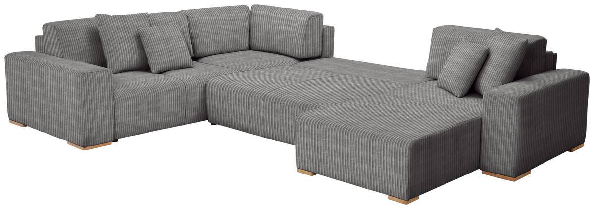Wohnlandschaft Vouge Grau U: 283x371x208 Cm - Buchefarben/Schwarz, KONVENTIONELL, Textil (283/371/208cm) - Livetastic