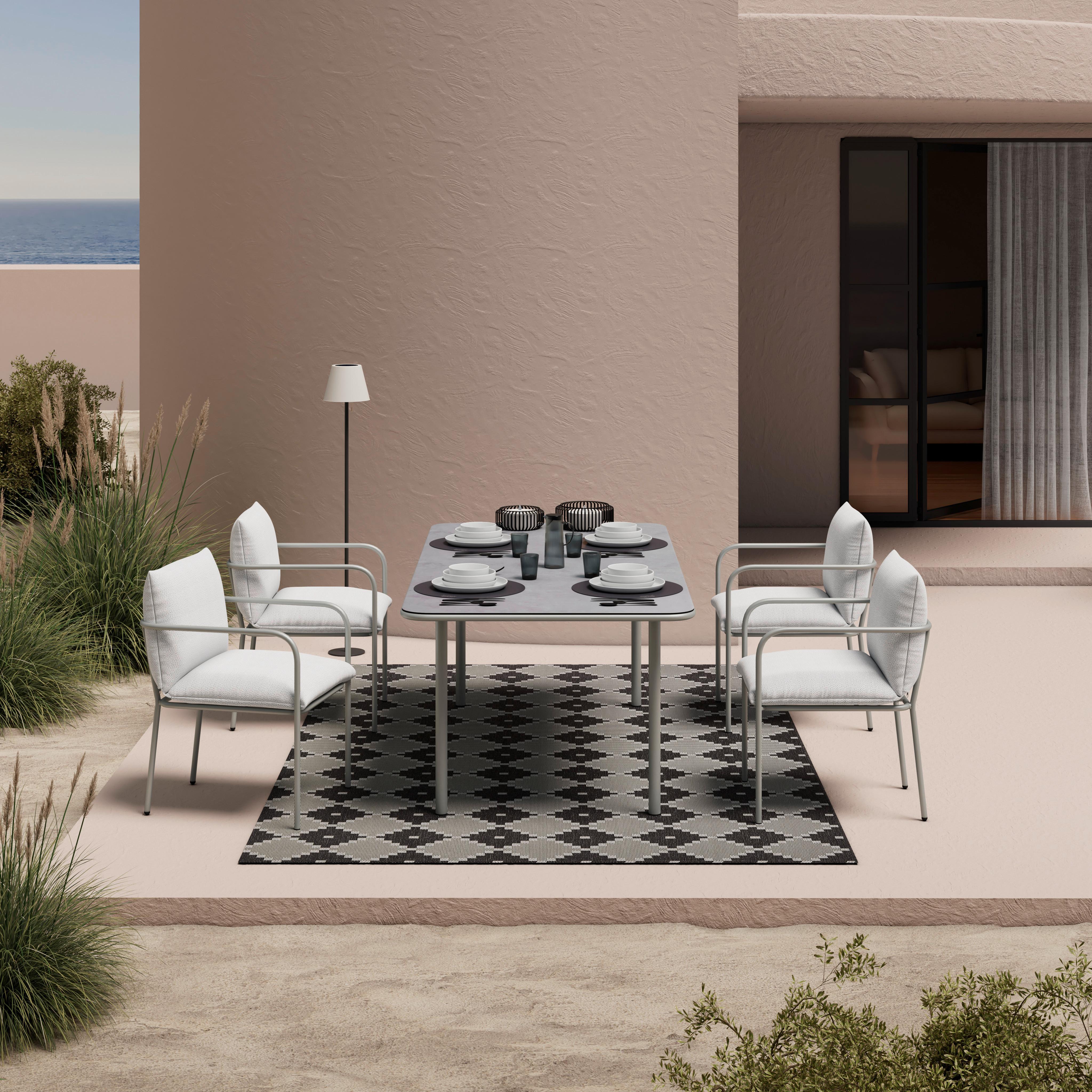 ZAHRADNÍ SESTAVA KANADA - krémová/světle šedá, Moderní, kov/textil