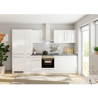 Küchenblock Jazz 8 310 Weiß B: 310 cm - Weiß Hochglanz/Dunkelgrau, LIFESTYLE, Holzwerkstoff (310cm) - P & B