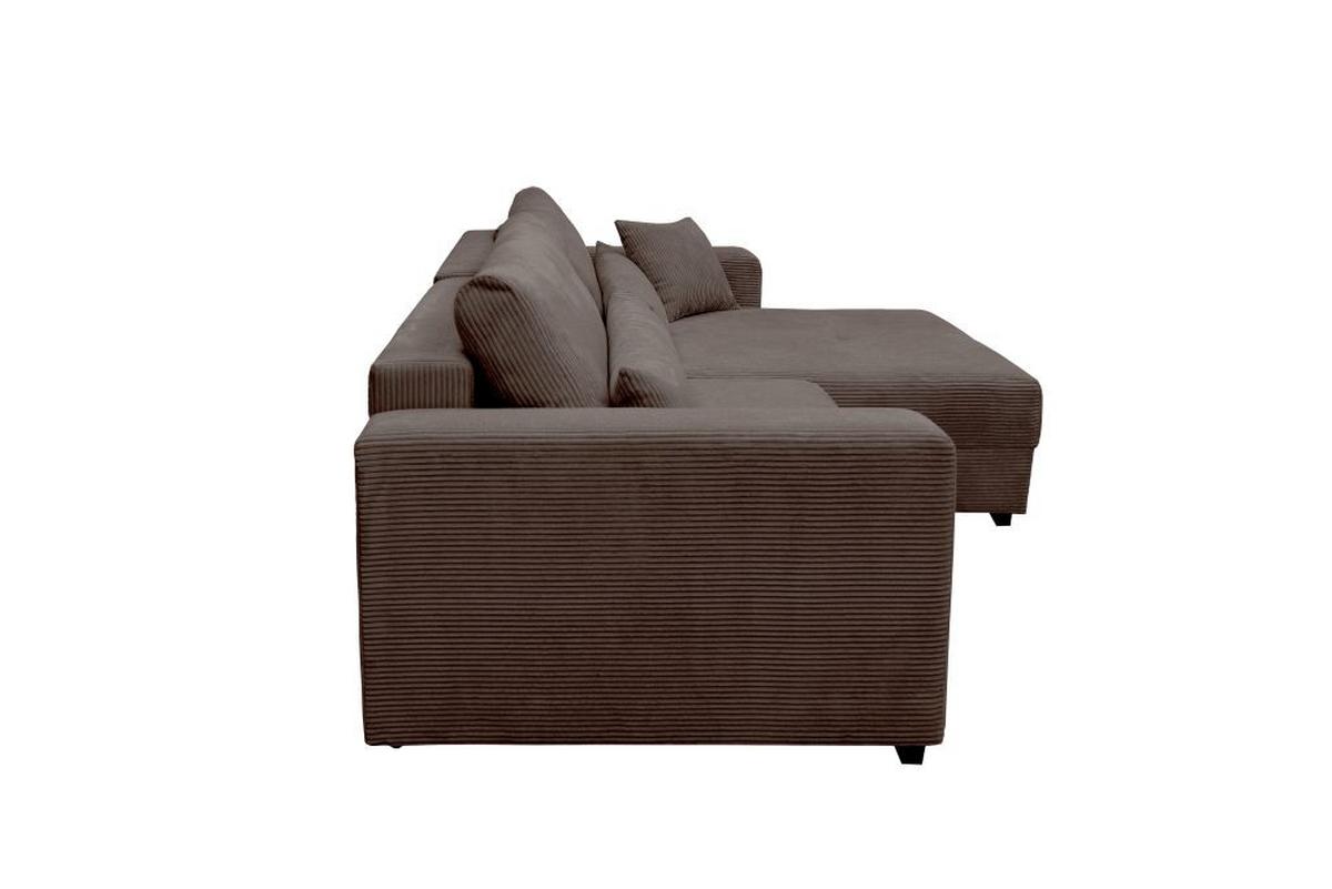 Rohová sedačka ALEX, obojstranná, tm.sivý menčester - čierna/tmavosivá, Modern, textil (265/170cm)