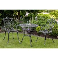 Gartentisch Lugano Metall Ø 70 cm - Graphitfarben, ROMANTIK / LANDHAUS, Metall (70/70/68cm) - Gardenson