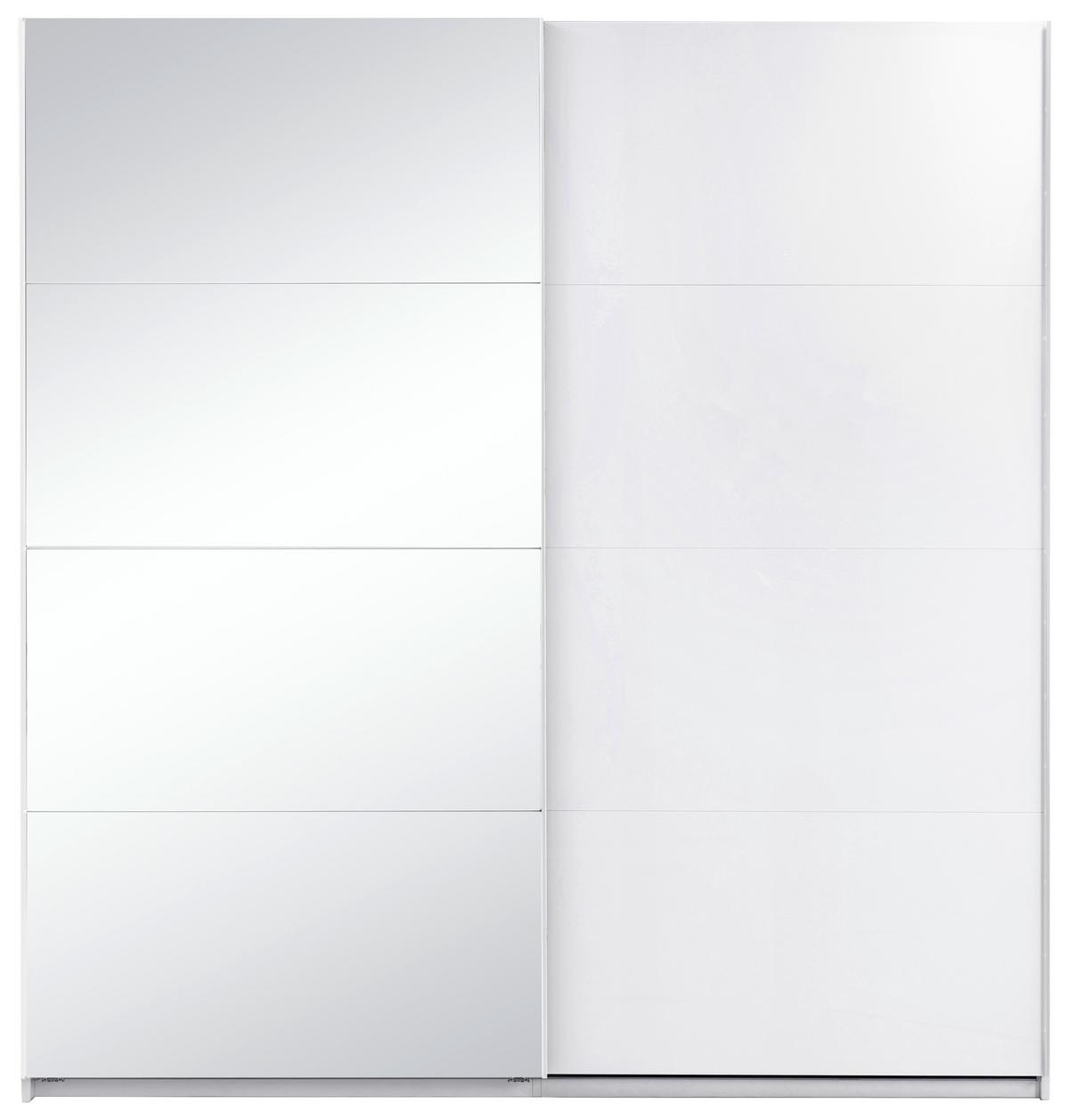 SCHIEBETÜRENSCHRANK Viva Weiß Hochglanz B: 200cm - Weiß Hochglanz/Weiß, MODERN, Holzwerkstoff (200/210/62cm) - P & B