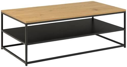 Konferenční stolek GILA - černá/barvy dubu, Trend, kov/kompozitní dřevo (120/60/42cm) - MID.YOU