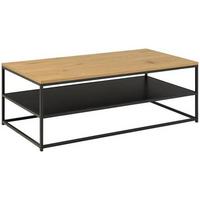 Couchtisch Mit Ablage Gila Eiche Dekor/schwarz - Eichefarben/Schwarz, Trend, Holzwerkstoff/Metall (120/60/42cm) - MID.YOU